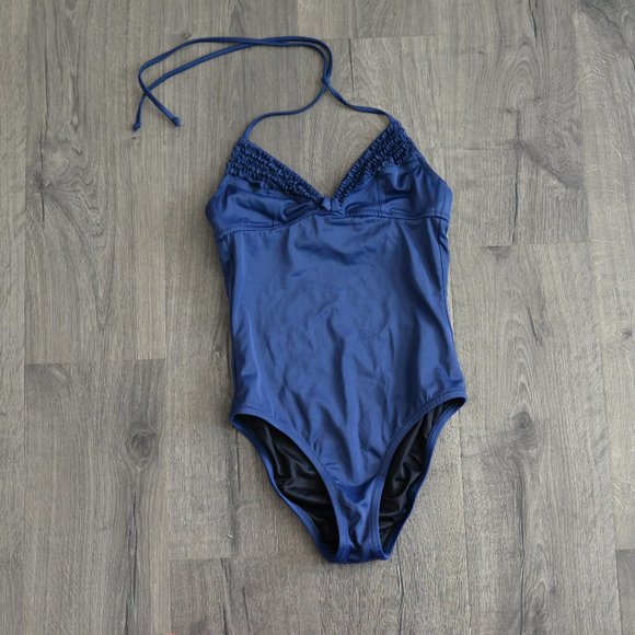 J. Crew Swim J Crew Navy One Piece Ruffle Triangle Swim Suit 4